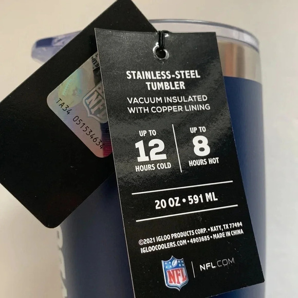 Dallas Cowboys NFL Igloo Stainless Steel Tumbler 20 Oz NWT - Picture 6 of 9